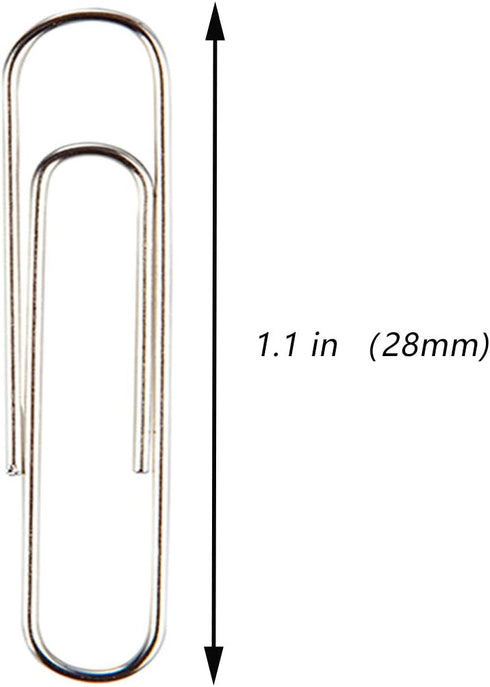 Small Paper Clips, 1.1 Inch, 300 pcs Silver Paperclips