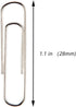 Small Paper Clips, 1.1 Inch, 300 pcs Silver Paperclips