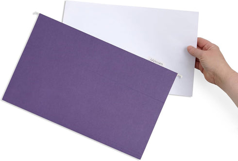 Blue Summit Legal Hanging File Folders, Legal Size, Purple – 25 Pack for Organization
