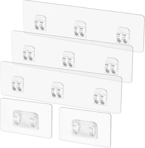 LIASDIVA 5 Pack Shower Caddy Adhesive Replacement, Shower Shelf Adhesive Strips, Strong Hooks