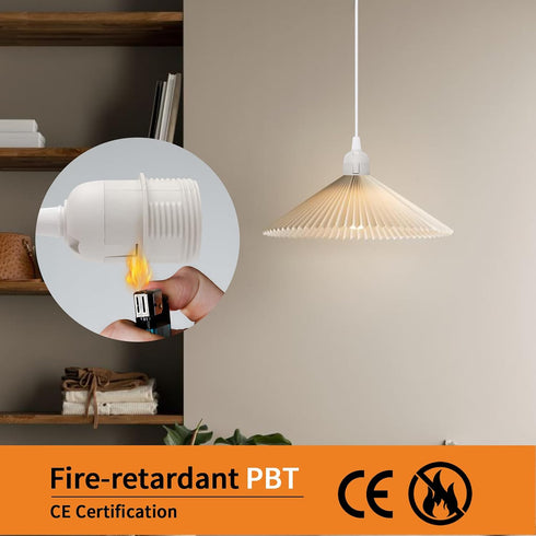 14.8ft Extension Hanging Lantern Cord Cable - White Pendant Lighting with Plug-in Cord and On/Off Switch,DIY with Lamp