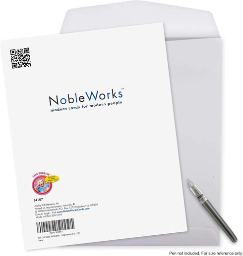 NobleWorks Large Happy Birthday Card (8.5 x 11 Inch) - Funny Cartoon Stationery for Celebrating Birthdays J4107