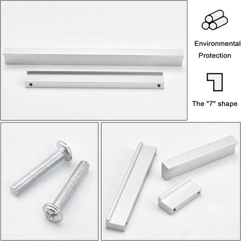 KGUDYS 4-Piece Hardware,150mm/5.9in Finger Edge Pull Handles,Kitchen Cabinet Handles,Aluminium Furniture