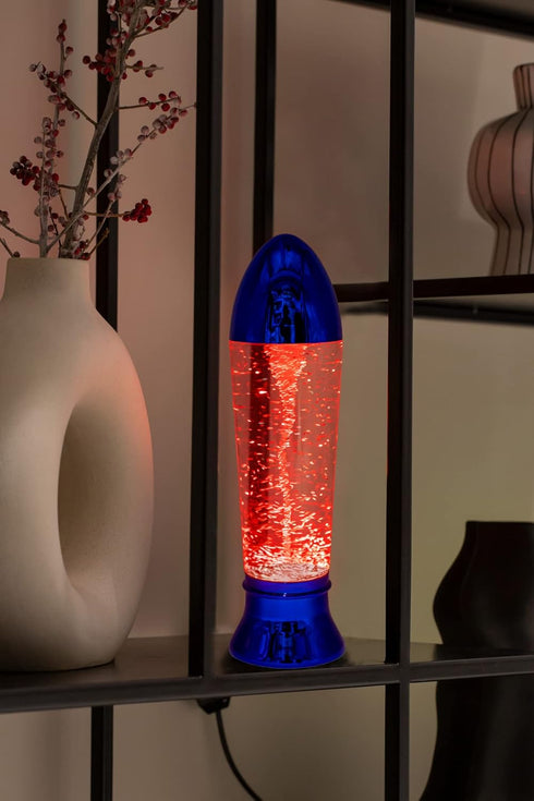 YAKii 10.5" Tornado Lamp, LED Color Changing Tornado Maker Science Toy, Battery/USB Operated (Blue)