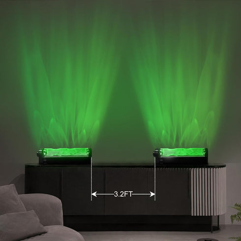 ycponggon 12W 16 10.2"*1.6" RGBW Water Ripple Wall Light Colors, Remote Control, Water Wave Projection Wall Light
