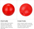 Threaded Ball Knobs (40mm/1.57") 6Pcs, Plastic Ball Lever Knob with M12 Female Thread Iron Insert