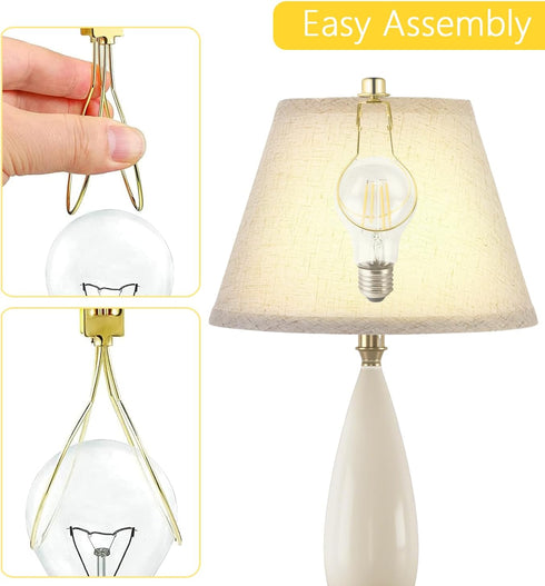 Bulb 2 Pack Lamp Shade Light Clip Adapter, Lampshade Holder Include Finial and Leveller to Securely Fit Lamp Shades