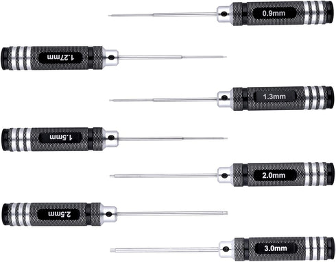 Hex Screwdriver Set 0.9mm 1.27mm 1.3mm 1.5mm 2.0mm 2.5mm 3.0mm 7pcs Hex Head Allen Wrench Tools Kit by FriHobby