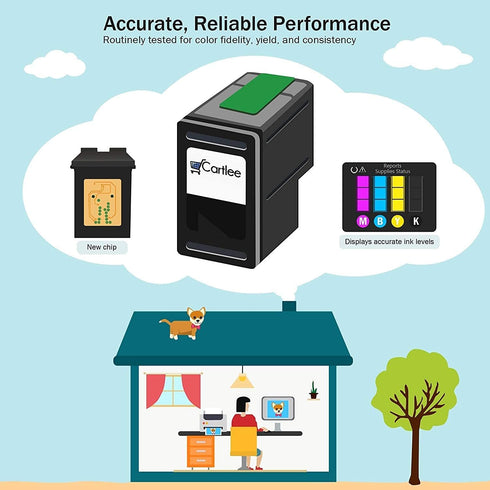 Cartlee 3 Pack Remanufactured 61XL High Yield Ink Cartridges for HP Deskjet 1000 1010 1050 1055 1510 1512 2000 2050