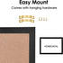 Monthly Calendar Dry Erase White Board & Cork Bulletin Board, 13" x 17" with Black Wood Frame