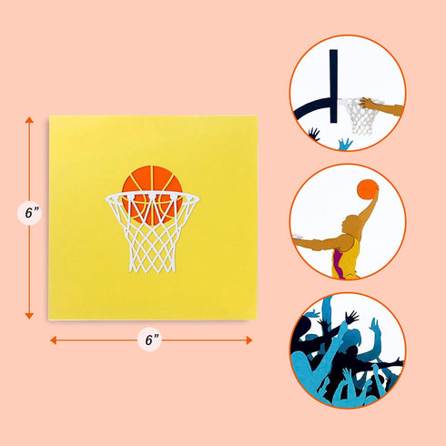 CUTE POPUP Slamdunk Legend Basketball Player 3D Pop Up Card Design for Sports Day, Thank You, Birthday