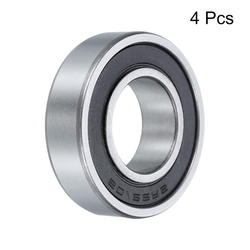 uxcell 4 Pcs 60/22-2RS Deep Groove Ball Bearing, 22mm x 44mm x 12mm High Carbon Chrome Steel Z3