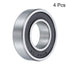 uxcell 4 Pcs 60/22-2RS Deep Groove Ball Bearing, 22mm x 44mm x 12mm High Carbon Chrome Steel Z3
