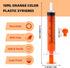 40 Pcs 10ml Syringes with Caps for Industry Lab Pet Feeding, Orange