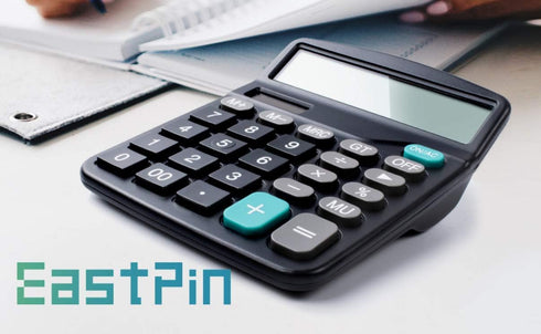YOUHO 12-Bit Solar Battery Dual Power Electronic Calculator with Large LCD Display, Office Calculator Black (KK-837B,