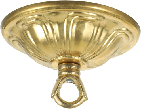 Homoyoyo Antique Style Cast Brass Canopy Light Cover Plate with Chandelier Hook