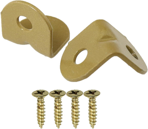 heyous 20PCS 0.75 Inch 0.75 Inch Closet Furniture Corner Brace Hooks Fasteners Mini Brackets Gold Iron Wall Mount