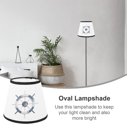 Nautical Cloth Lampshade Replacement Light Cover For Bedside Table Desk Floor Lamp Easy Install Fabric Shade With Ship