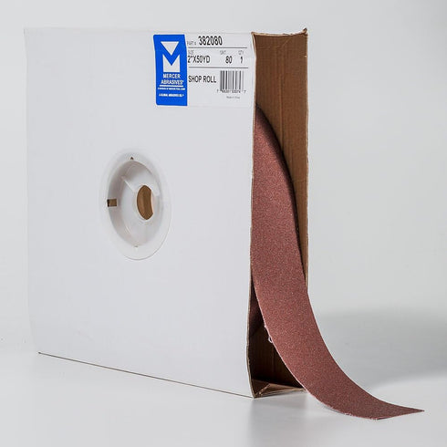 Mercer Industries 382080 Shop Roll, 2" x 50 yards, 80 Grit
