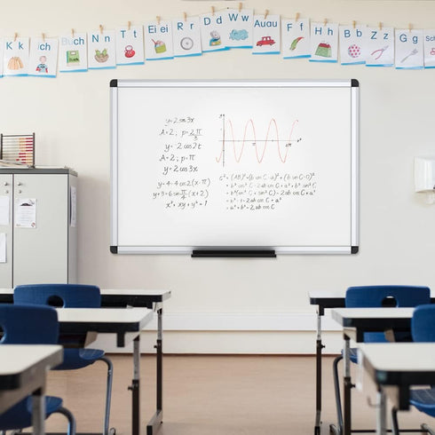 VIZ-PRO Magnetic Whiteboard/Dry Erase Board, 36 x 24 Inches - Includes 1 Eraser, 2 Markers & 4 Magnets
