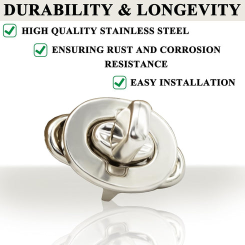 20 Sets Marine Grade Twist Lock Fasteners, Stainless Steel Plated Rotating Button Fasteners for Boats