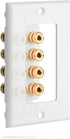 4 Fosmon (Quad Speaker Home Theater Wall Plate - Premium Quality Gold Plated Copper Banana Binding Post Coupler Type