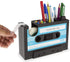 Cassette Tape Dispenser Pen Holder, Blue Stationery Desk Tidy Container Gift