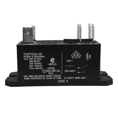 T92P7A22-24 Power Relay (Pack of 2), DPST-NO (2 Form A) - 24VAC, 30A General Purpose