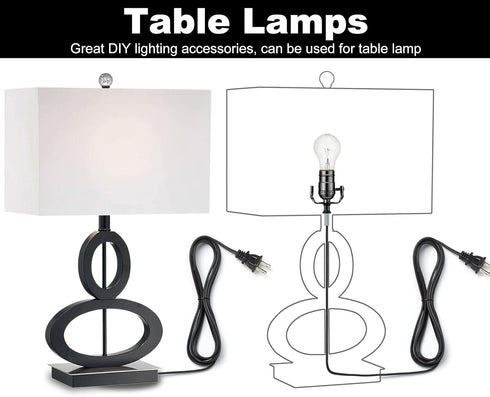 Lamp Rewire Kit, 12 Foot Matching Cord, 3 Way Socket and Essential Hardware, DIY Light Making Kit for Table and Floor