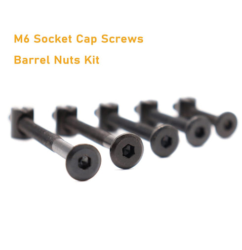 binifiMux M6 Frames,20mm 80mm(5 Pack 100 Crib Screws Hardware Kit, Black Flat Furniture Connector Bolt with Barrel Nuts