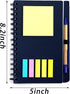 SOUJOY 10 Pack Spiral Notebook, A5 Lined Notepad with Pen, Kraft Paper Notebook with Sticky Notes and Page Marker Colored Index Tabs for School Office