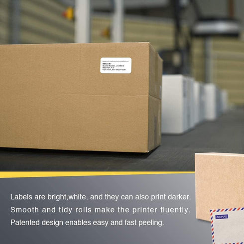 BETCKEY 1" x 2" Barcode & Address Labels - Compatible with Zebra Label Printer, 10 Rolls, 7500 Labels