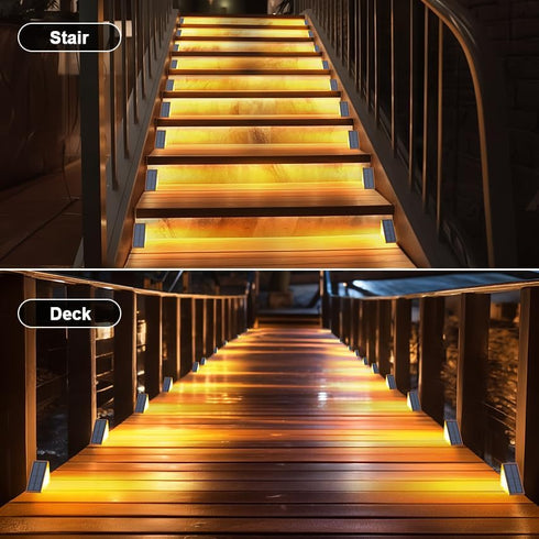 IP67, 6 Pack, Solar Step Lights for Outside Waterproof Outdoor Stair Light Solar Stair Lights Outdoor LED Outdoor Step