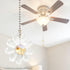 LFERS 2 1.8" 24" LEFERS Ceiling Fan Pull Chain, Pieces Crystal Glass Flower Pendants with Ceiling Fan Chain Extender