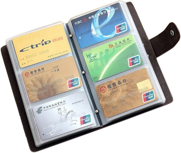 boshiho Leather Credit Card Holder, Business Card Case Book Style, 90 Count