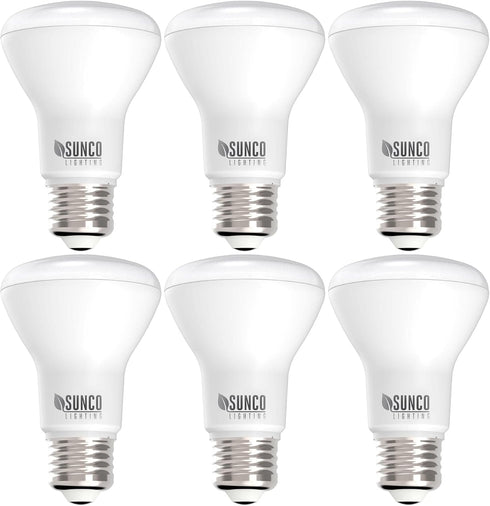 Sunco Lighting 6 Pack BR20 LED Bulbs, Indoor Flood Light, 3000K Warm White, 50W Equivalent, E26 Base