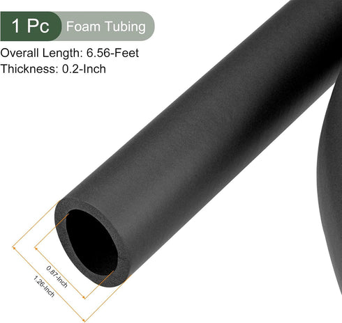 YOKIVE Foam Tubing, Rubber Insulation Tube Cover| Handle Grip Protection, Good for Gym Equipment Copper Pipe (Black, 22mm ID 32mm OD 2m)