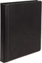 Samsill 0.5 Inch 3 Ring Binder, Leather, Black with Contrast Stitching, 8.5 x 11 Inch, Notebook Binder, Portfolio