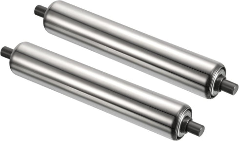 PATIKIL Conveyor Roller - 1.5" Diameter, 8" Length, 2 Pack Stainless Steel Gravity Transmission Replacement Part,