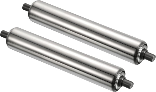 PATIKIL Conveyor Roller - 1.5" Diameter, 8" Length, 2 Pack Stainless Steel Gravity Transmission Replacement Part,
