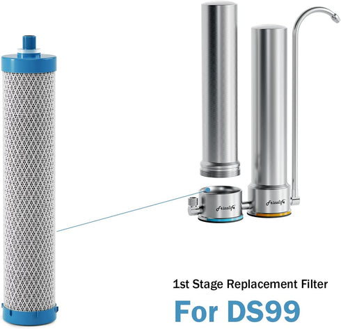 Frizzlife DSF01 (1st Stage) Replacement Filter cartridge For DS99 Countertop Stainless Steel Water Filter System