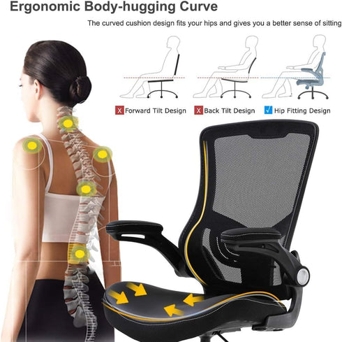 PayLessHere Drafting Chair Ergonomic Tall Office Chair Standing Desk Chair with Flip Up Arms Foot Rest Back Support