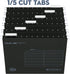 MerryNine 36pcs Black Hanging File Folders, Letter Size, 1/5-cut Adjustable Tabs, Inserts