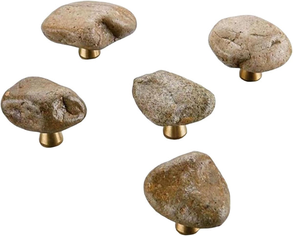 Ywmsfl 5Pcs Drawer Pull Cobblestone Dressers Knob Cupboard Handle Elegant Furniture Handle Simple