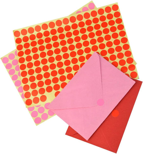 jiebor 100 Sets Mini Envelopes with White Blank Business Cards, Small Enclosure Card for Valentine's Day