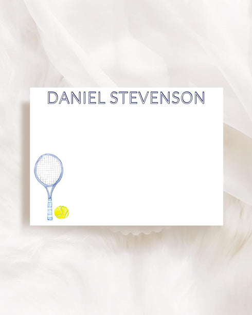 Designing Moments Set 10 2023-31/32 Personalized Tennis Note Cards, Tennis Stationery for Men or Women, Tennis Ball