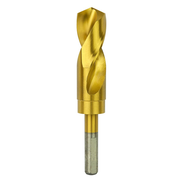 Tools 1-1/16 Inch Reduced Shank Drill Bit, 1/2" 3-Flat Shank, High Speed Steel with Industrial Titanium Coating