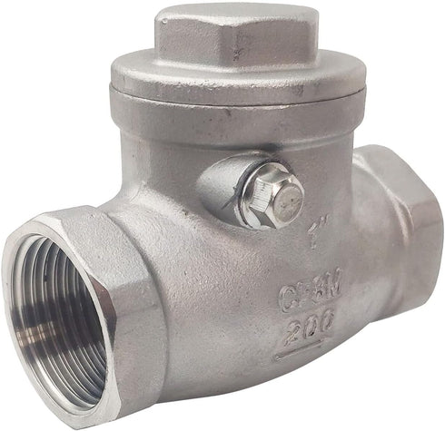1" NPT Swing Check Valve Female WOG 200 PSI PN16 CF8M, Stainless Steel SS316