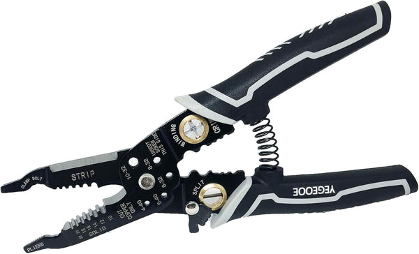 9-in-1 Wire Stripper Tool, 8inch Multifunctional Electrician Pliers for Electrical Cable Stripping, Cutting, Crimping
