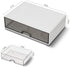 Desk Organizer Drawer - Clear Plastic Storage Box for Office Supplies, Gel Pens, Pencils, and Chargers (White)